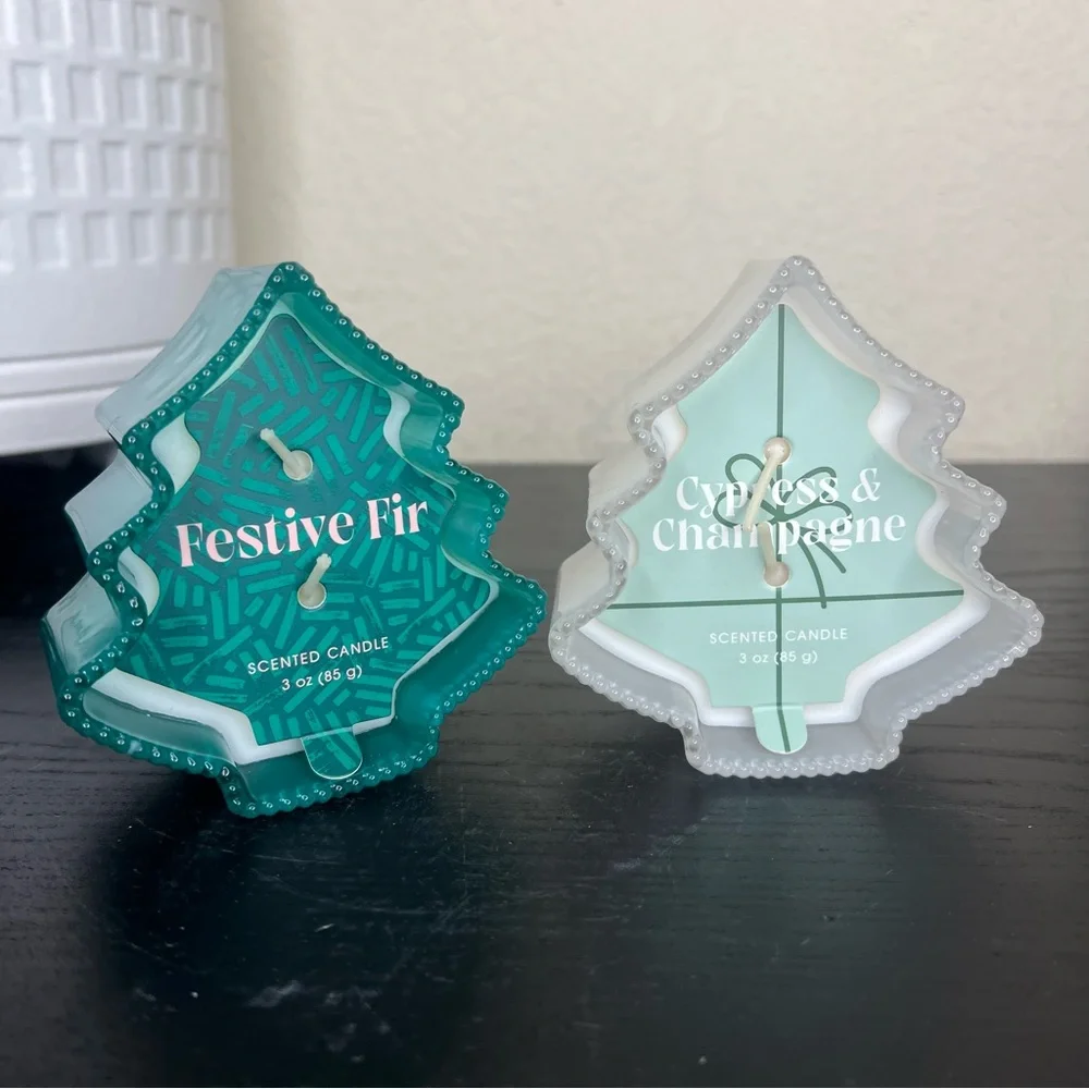 NEW Target Bullseyes Playground Christmas Tree Candles Set of 2